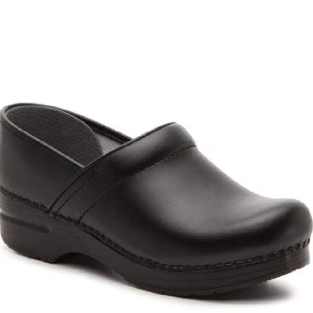 Dansko Womens clog Black Nubuck Leather  matte Work Slip US Sz 6.5/7 Euro 37